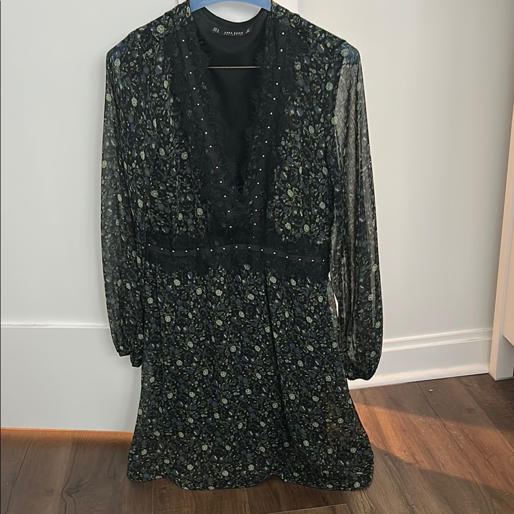 Zara Black Floral Dress